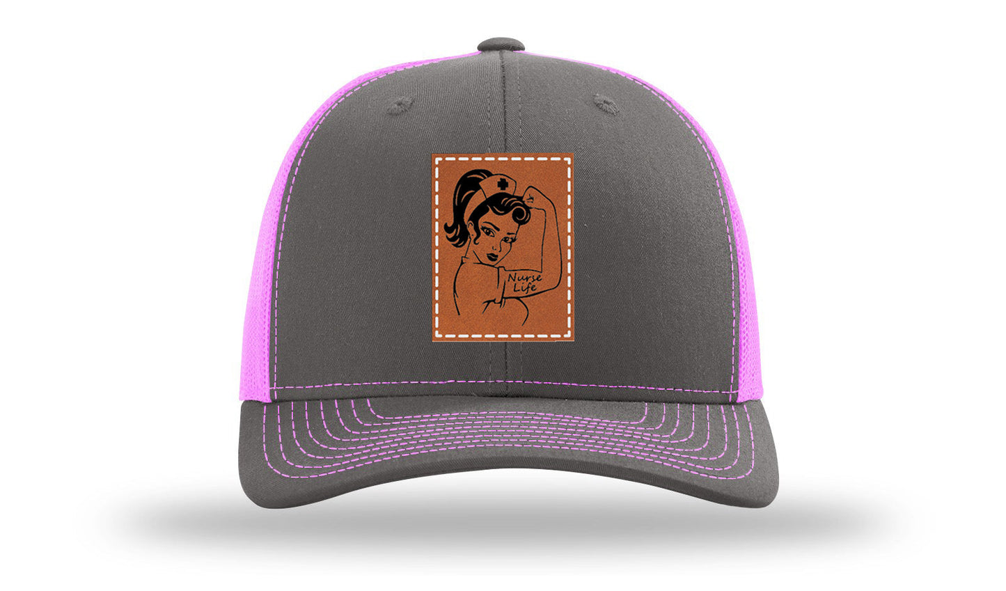 Nurse Life Girl Leather Patch Richardson 112 Hat