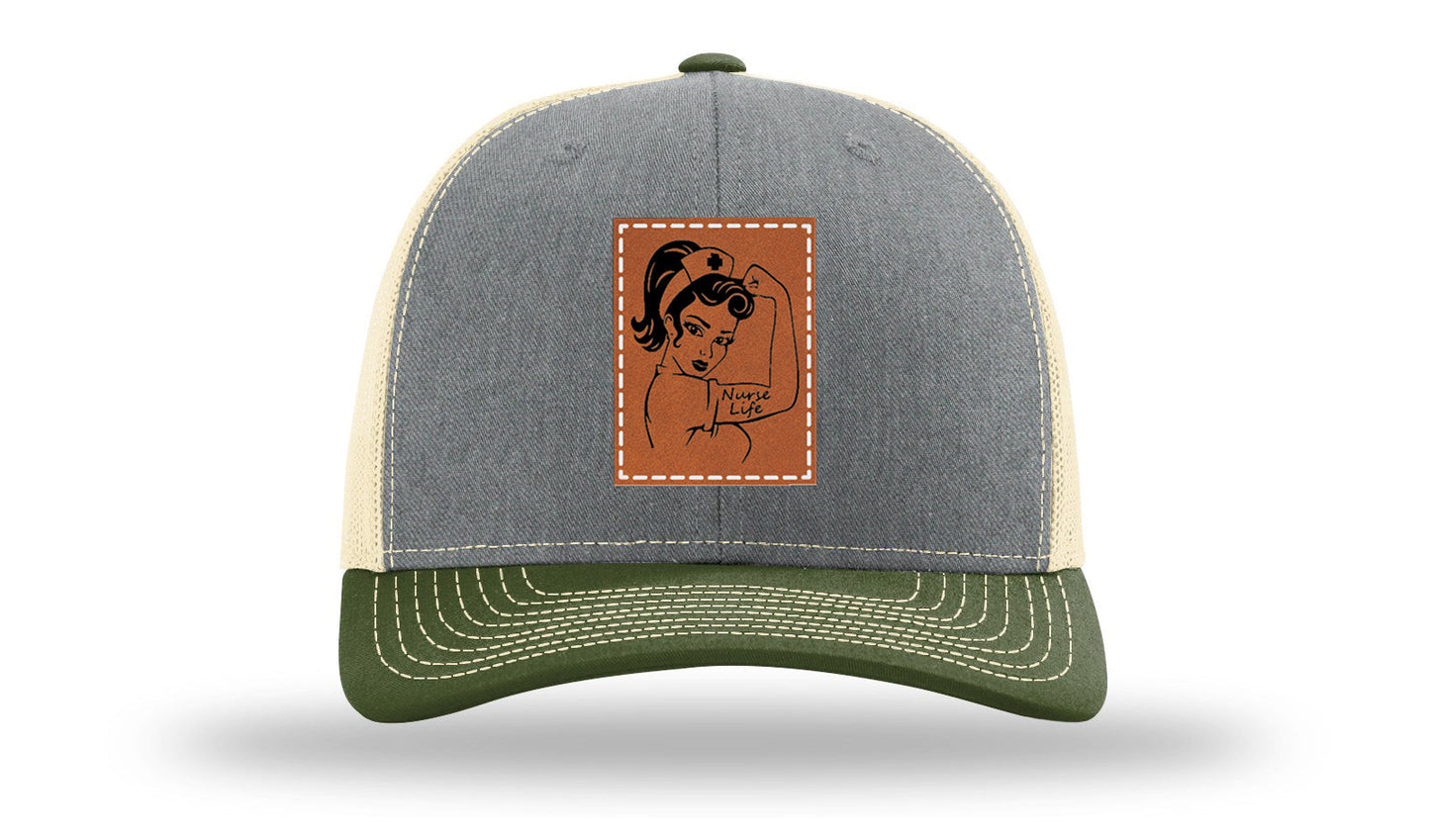 Nurse Life Girl Leather Patch Richardson 112 Hat
