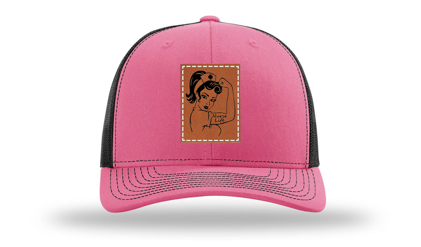Nurse Life Girl Leather Patch Richardson 112 Hat