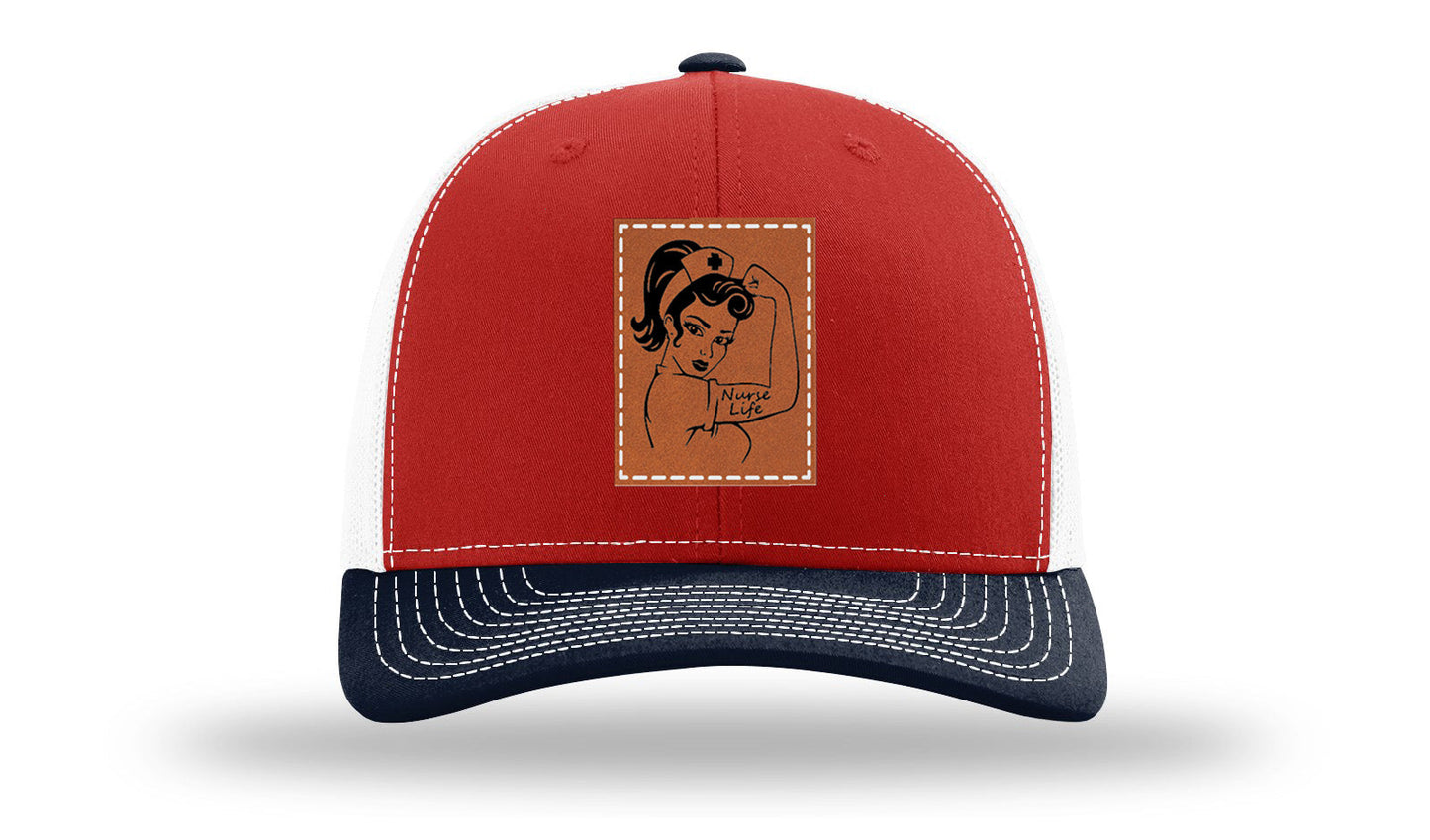 Nurse Life Girl Leather Patch Richardson 112 Hat
