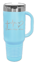 Load image into Gallery viewer, Faith ~ Hope ~ Love 40oz Handle Mug Laser Engraved
