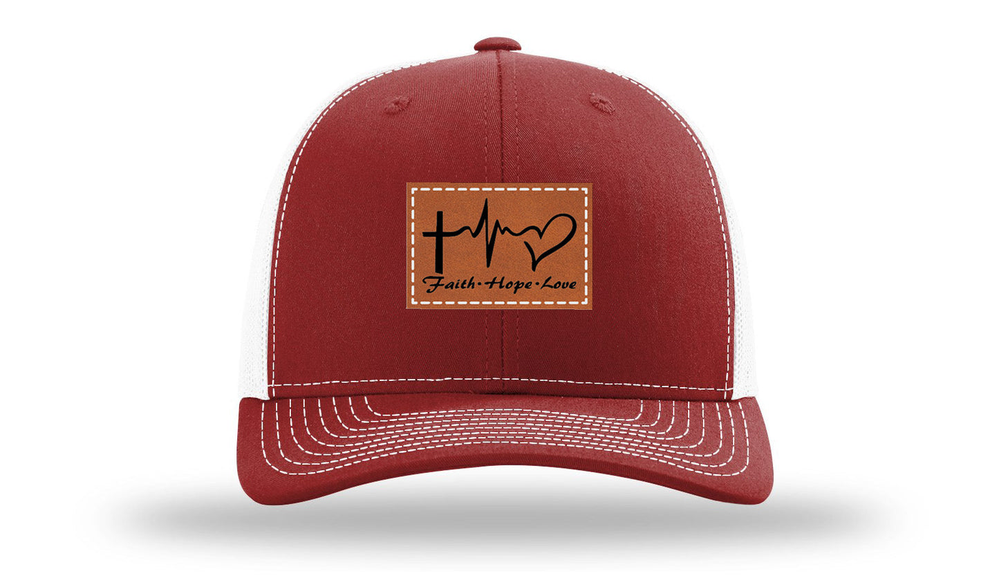 Faith Hope Love Leather Patch Richardson 112 Hat