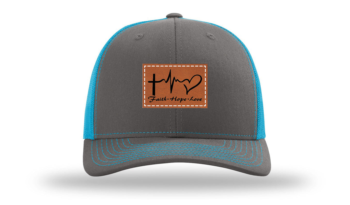 Faith Hope Love Leather Patch Richardson 112 Hat