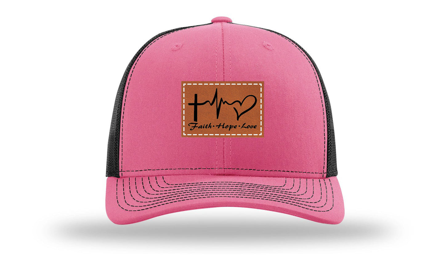 Faith Hope Love Leather Patch Richardson 112 Hat