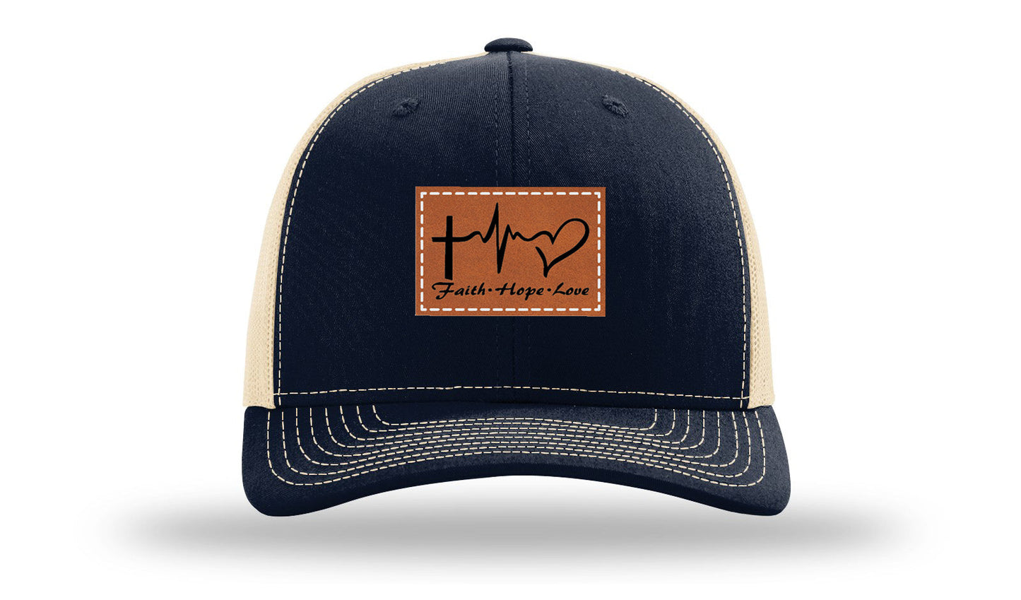 Faith Hope Love Leather Patch Richardson 112 Hat