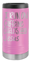 Load image into Gallery viewer, Caffeine Chaos and Jesus Laser Engraved Slim Can Insulated Koosie
