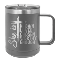 Load image into Gallery viewer, She Is Laser Engraved Mug (Etched)
