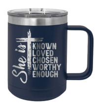 Load image into Gallery viewer, She Is Laser Engraved Mug (Etched)
