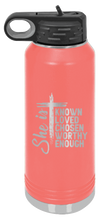 Load image into Gallery viewer, She Is Laser Engraved Water Bottle (Etched)
