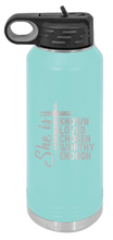 Load image into Gallery viewer, She Is Laser Engraved Water Bottle (Etched)
