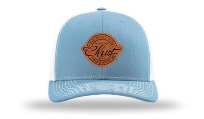 I Can Do All Things Philippians 4:13 Leather Patch Richardson 112 Hat-Columbia Blue / White