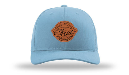 I Can Do All Things Philippians 4:13 Leather Patch Richardson 112 Hat-Columbia Blue