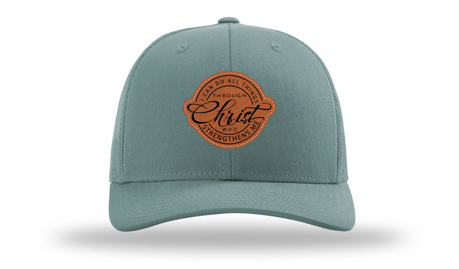 I Can Do All Things Philippians 4:13 Leather Patch Richardson 112 Hat-Smoke Blue