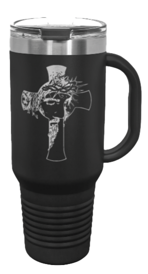 Jesus Cross 40oz Handle Mug Laser Engraved