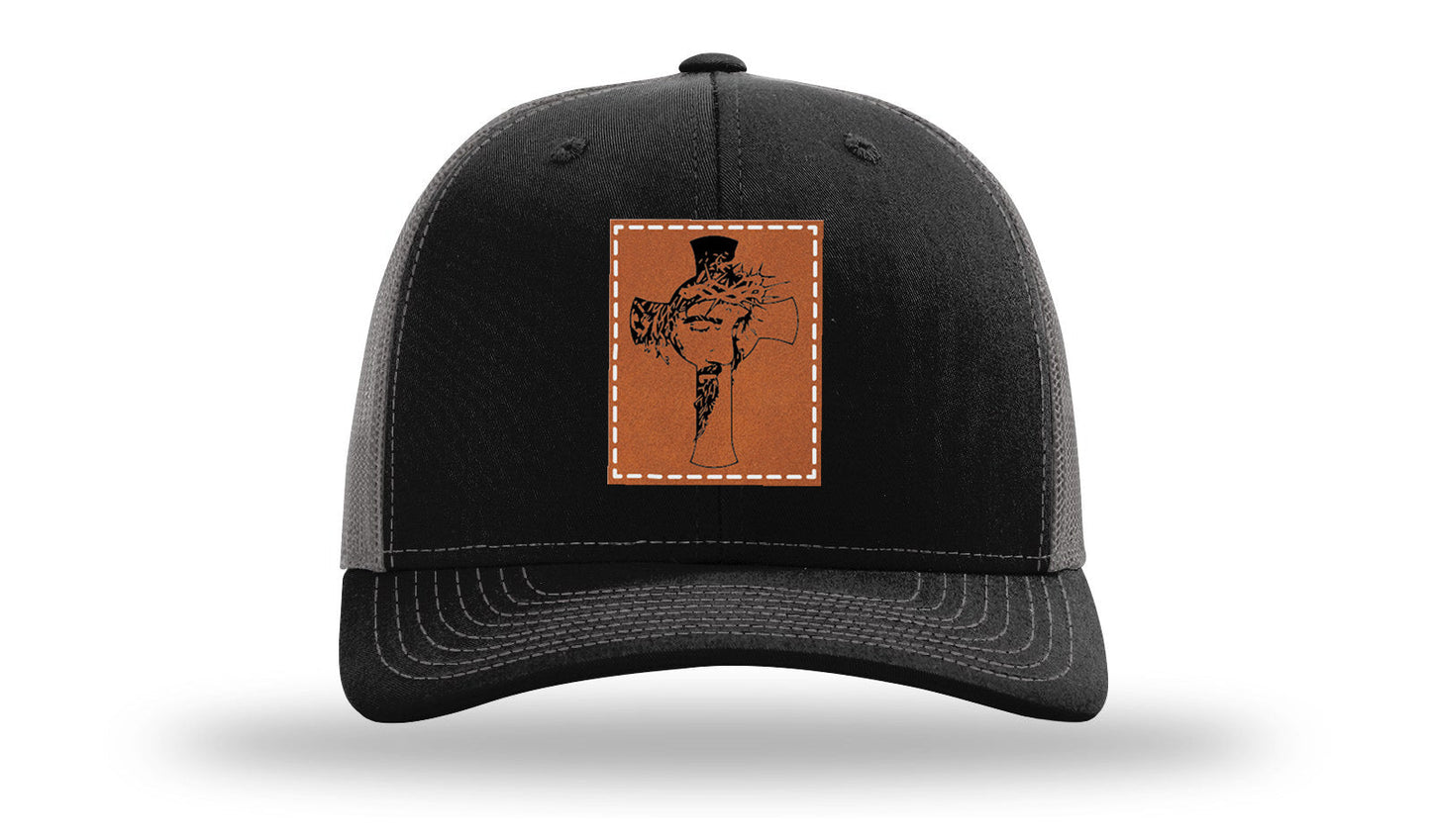 Jesus Cross Leather Patch Richardson 112 Hat