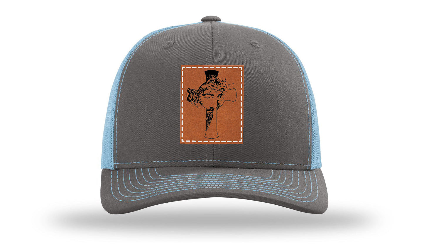 Jesus Cross Leather Patch Richardson 112 Hat