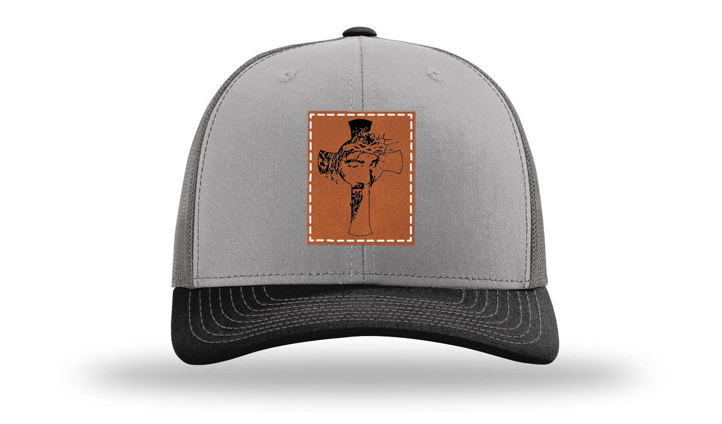 Jesus Cross Leather Patch Richardson 112 Hat