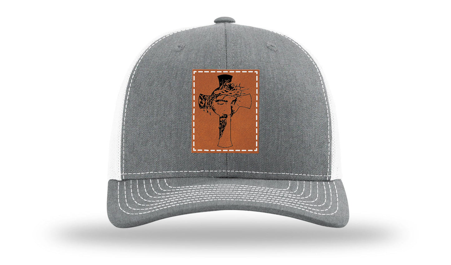 Jesus Cross Leather Patch Richardson 112 Hat
