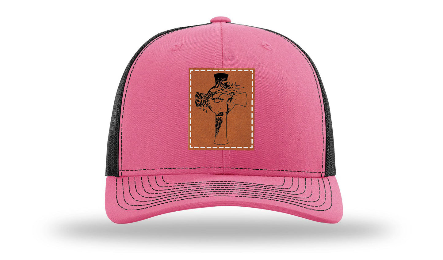 Jesus Cross Leather Patch Richardson 112 Hat