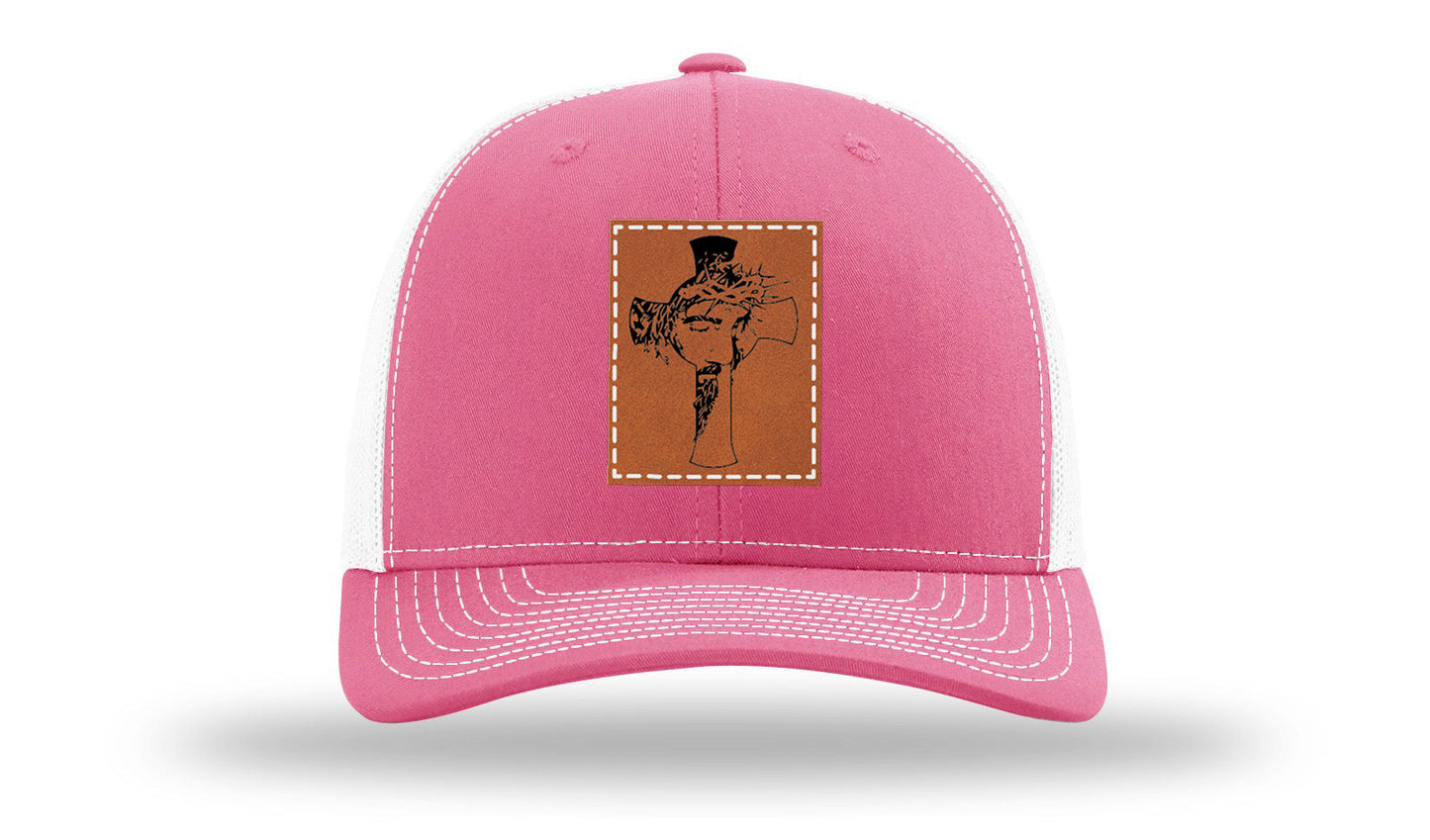 Jesus Cross Leather Patch Richardson 112 Hat