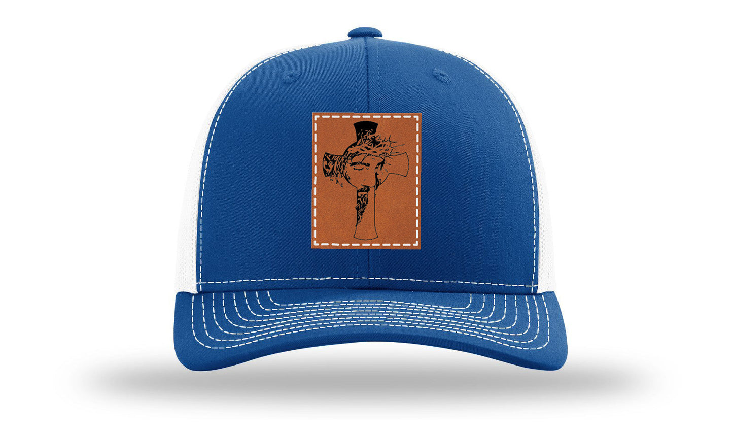 Jesus Cross Leather Patch Richardson 112 Hat