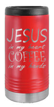 Load image into Gallery viewer, Jesus In My Heart Coffee In My Hand Laser Engraved Slim Can Insulated Koosie
