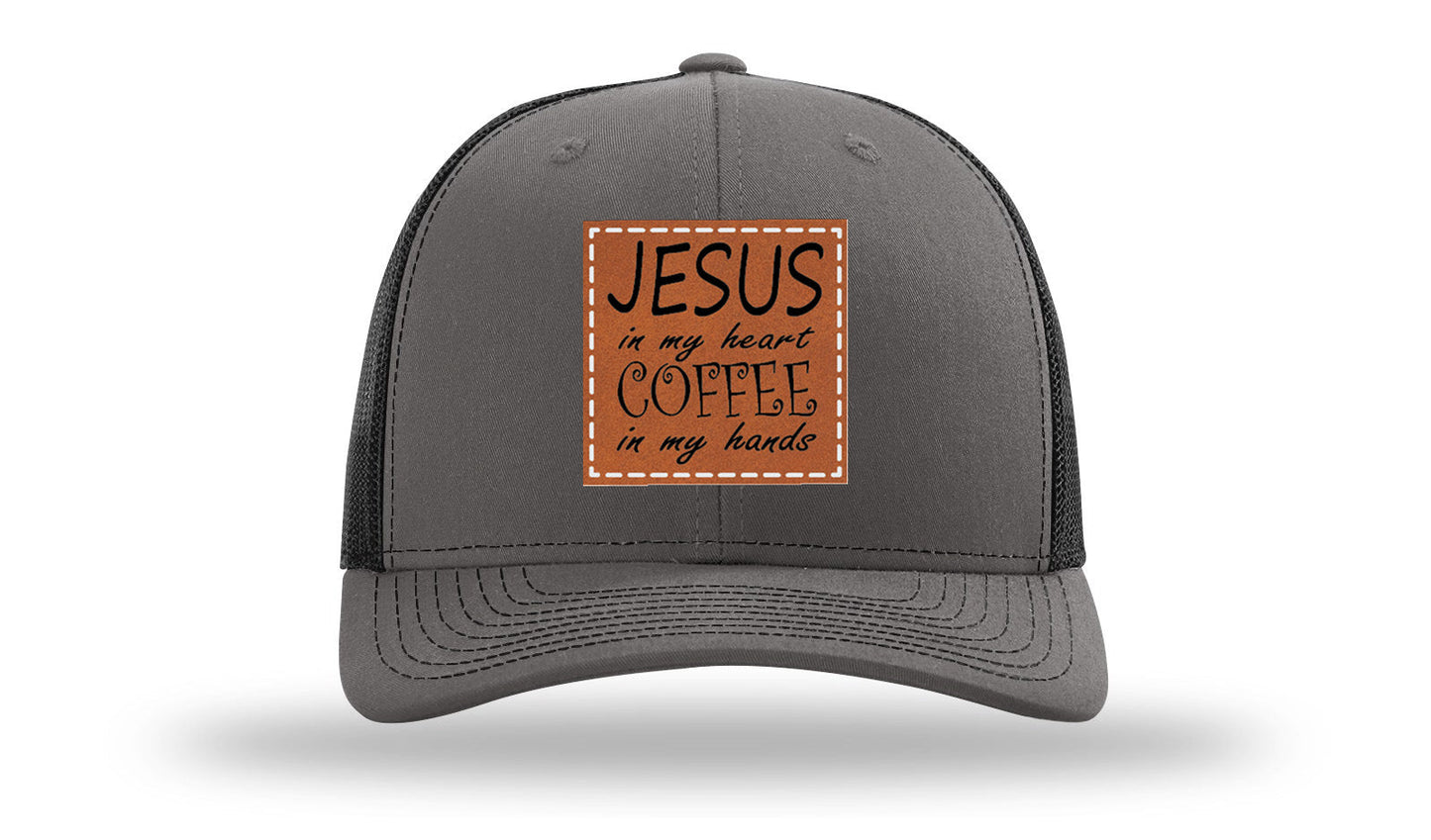 Jessus in My Heart Leather Patch Richardson 112 Hat