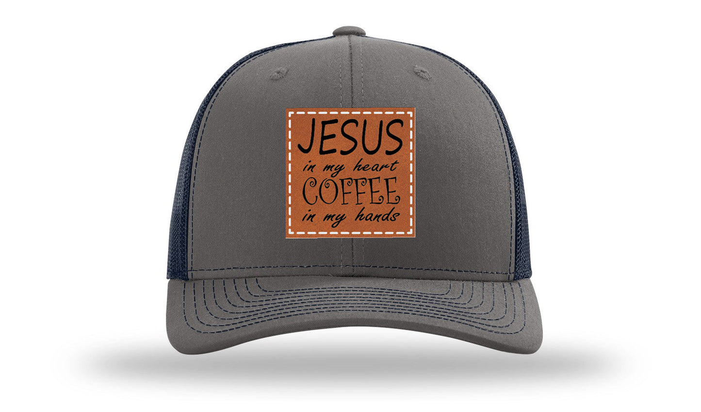 Jessus in My Heart Leather Patch Richardson 112 Hat