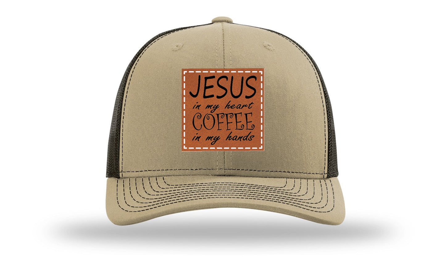 Jessus in My Heart Leather Patch Richardson 112 Hat