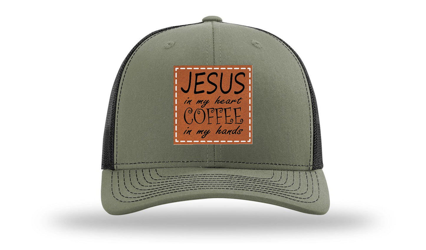 Jessus in My Heart Leather Patch Richardson 112 Hat