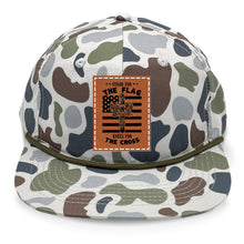 Load image into Gallery viewer, Cross Flag 3 Leather Patch LOST Hat Co.

