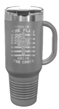 Load image into Gallery viewer, Cross Flag 3 40oz Handle Mug Laser Engraved
