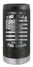 Load image into Gallery viewer, Cross Flag 3 Laser Engraved Slim Can Insulated Koosie
