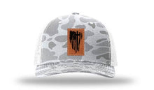 Load image into Gallery viewer, Cross Flag Leather Patch Richardson 112 Duck Camo Hat
