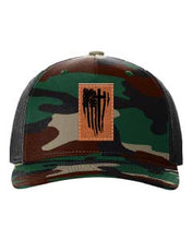 Load image into Gallery viewer, Cross Flag Leather Patch Richardson 112 Duck Camo Hat
