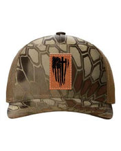 Load image into Gallery viewer, Cross Flag Leather Patch Richardson 112 Duck Camo Hat
