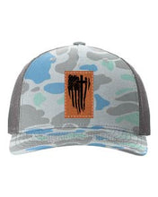 Load image into Gallery viewer, Cross Flag Leather Patch Richardson 112 Duck Camo Hat
