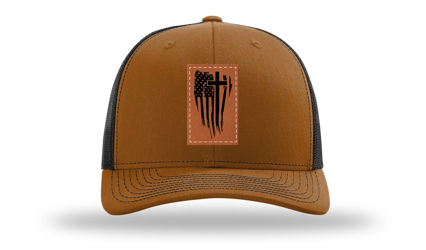 Kneel For The Cross Leather Patch Richardson 112 Hat