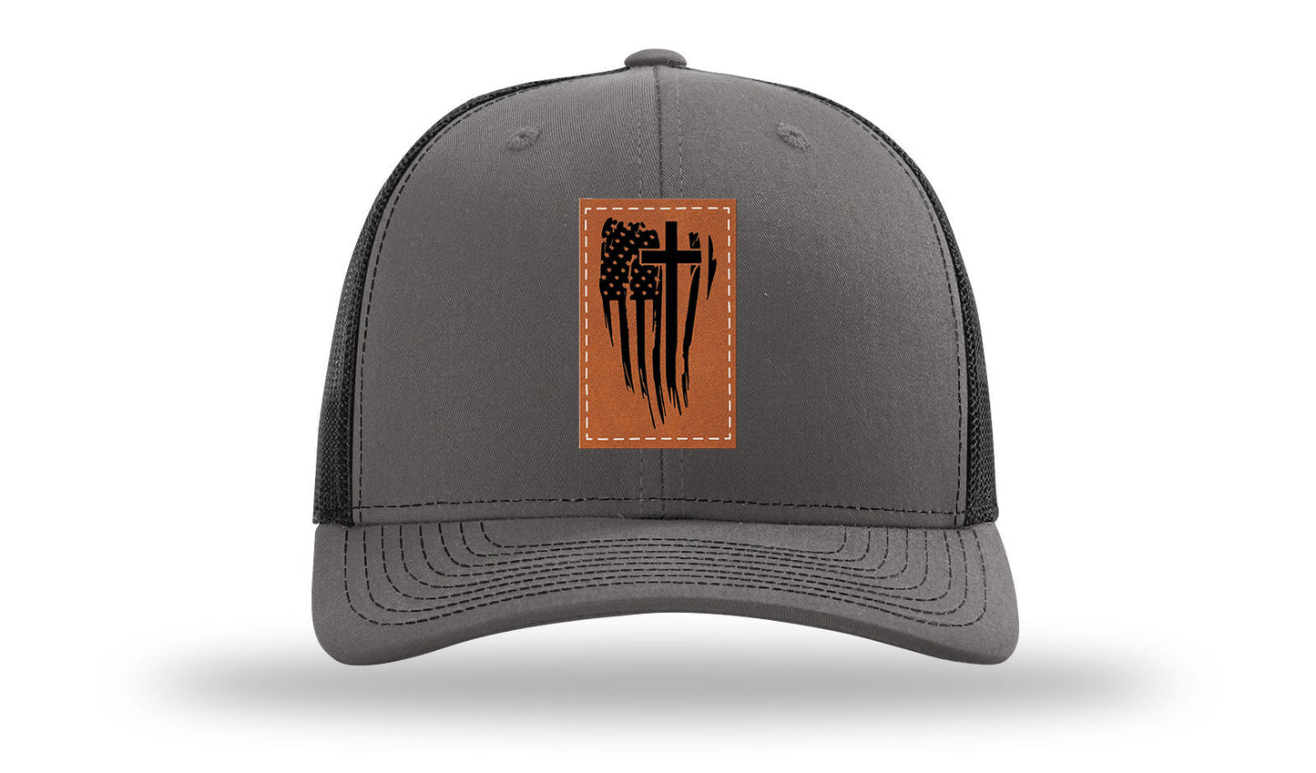 Kneel For The Cross Leather Patch Richardson 112 Hat