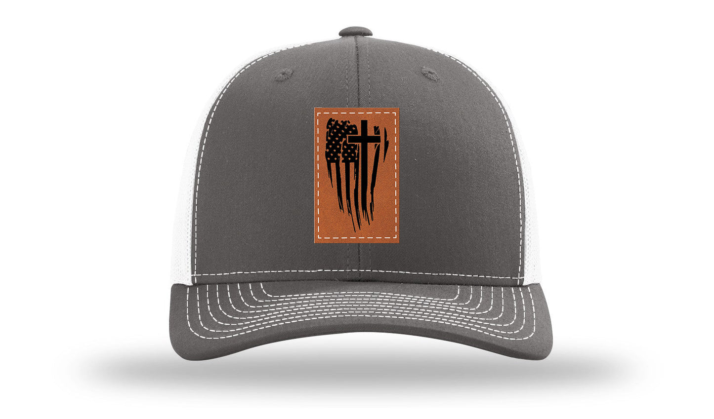 Kneel For The Cross Leather Patch Richardson 112 Hat
