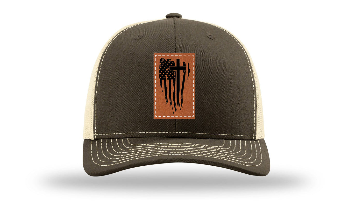 Kneel For The Cross Leather Patch Richardson 112 Hat