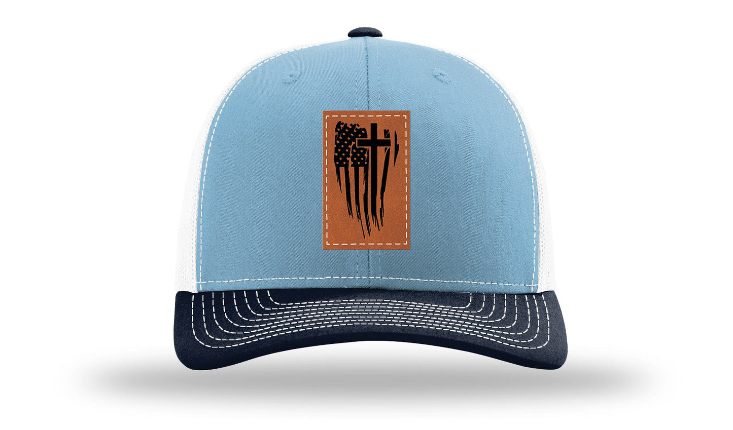 Kneel For The Cross Leather Patch Richardson 112 Hat