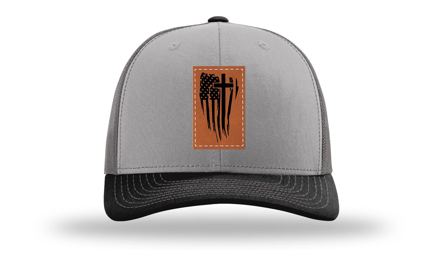 Kneel For The Cross Leather Patch Richardson 112 Hat