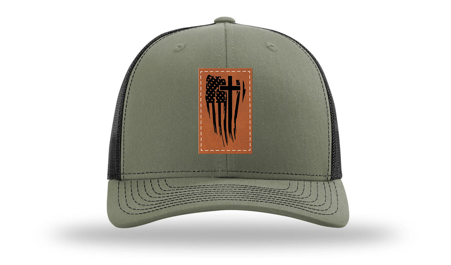 Kneel For The Cross Leather Patch Richardson 112 Hat