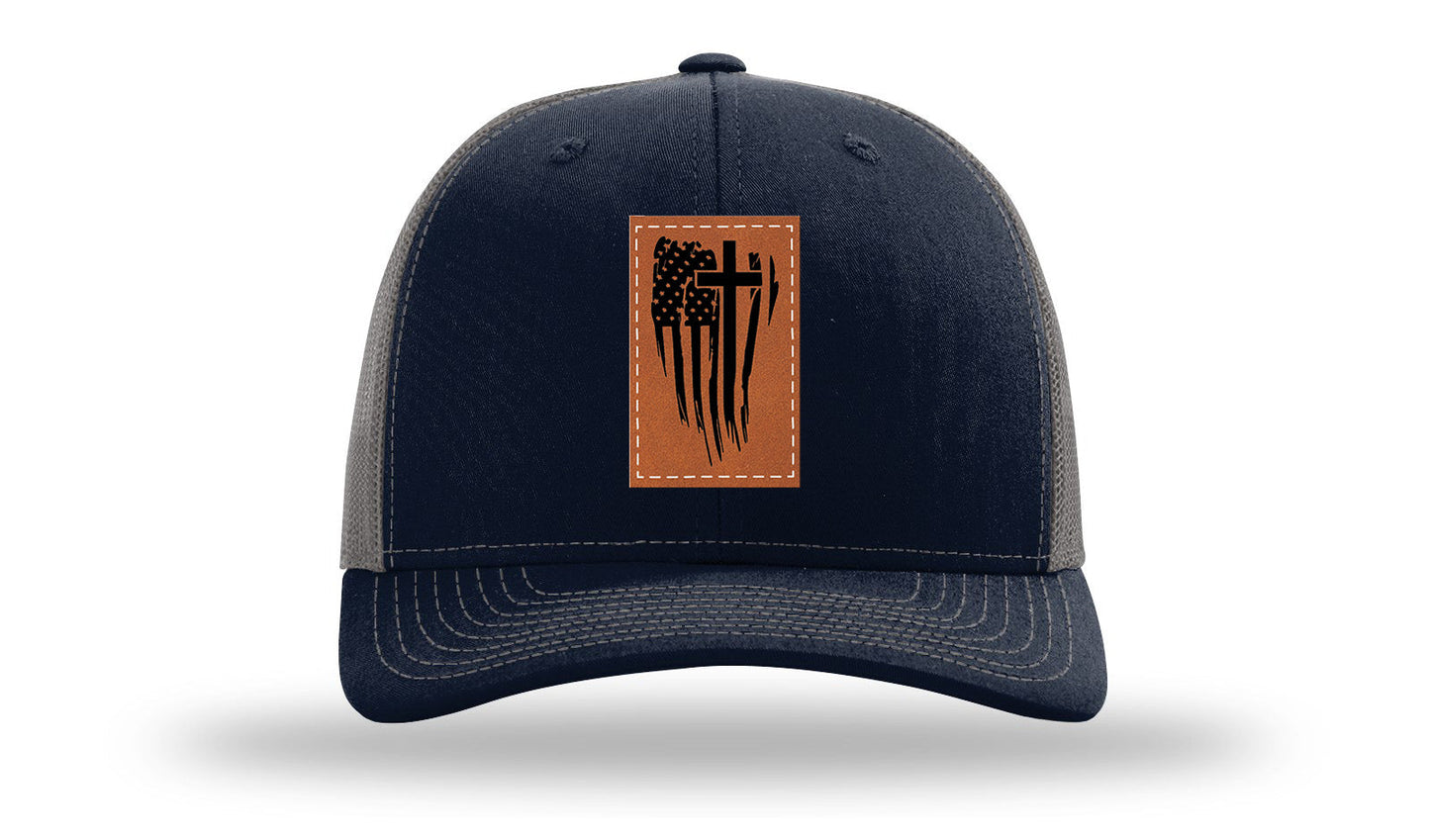 Kneel For The Cross Leather Patch Richardson 112 Hat