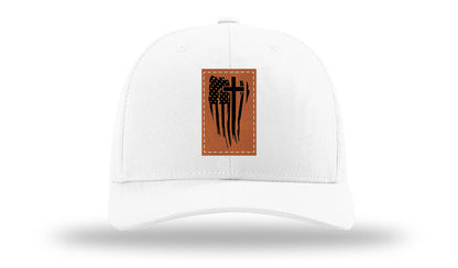 Cross Flag Leather Patch Richardson 112 Hat