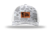 Load image into Gallery viewer, Cross Flag 2 Leather Patch Richardson 112 Duck Camo Hat
