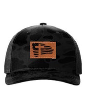 Load image into Gallery viewer, Cross Flag 2 Leather Patch Richardson 112 Duck Camo Hat
