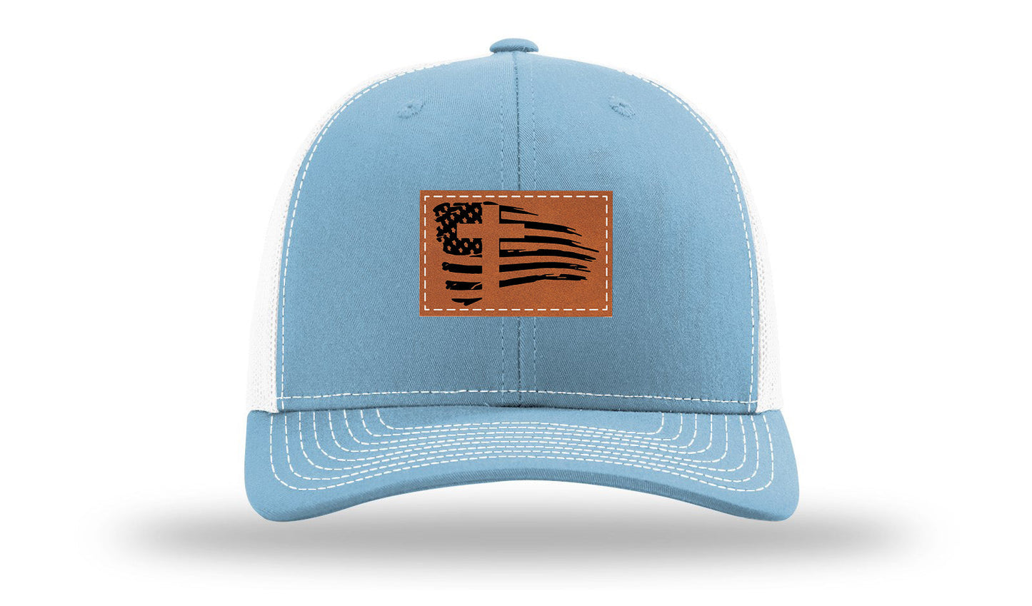 Cross Flag 2 Leather Patch Richardson 112 Hat