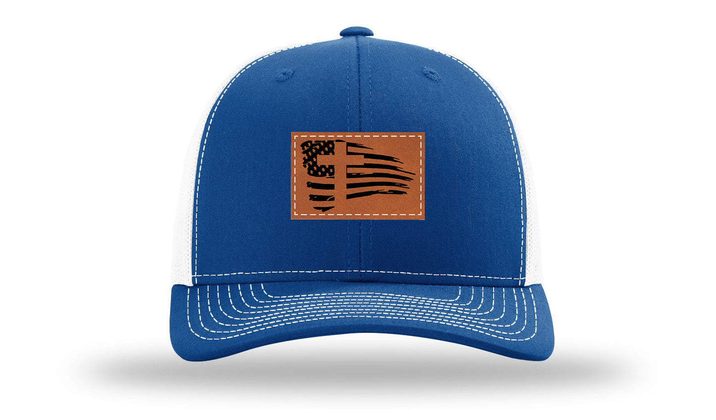 Cross Flag 2 Leather Patch Richardson 112 Hat